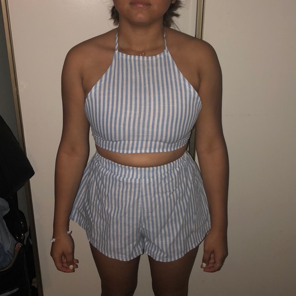 Other - Striped blue and white 2 piece set